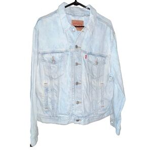 Levi’s Jean Jacket Ex-Boyfriend Trucker Jean Jacket Size XL w/Embroidery on Back
